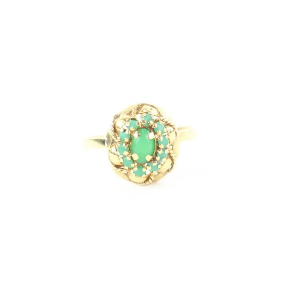 Other Size 9 18k Gold Jade Ring 93ot127
